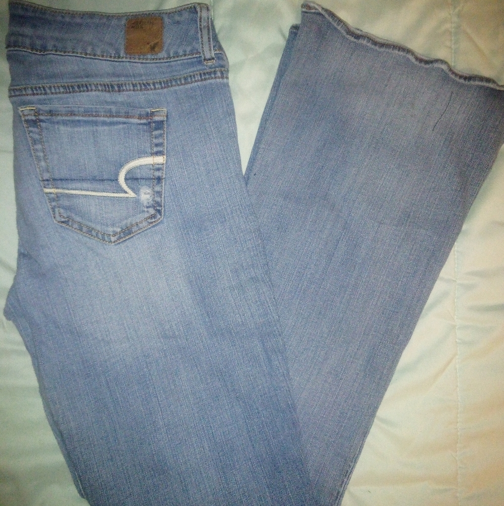 American Eagle Outfitters Women's Flared Stretch Jeans Boho Festival 32"×31"